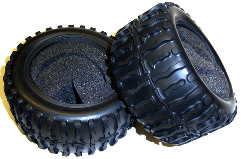 08009 RC Off Road Truck Tyre Tire x 2 with Foam Inserts V2