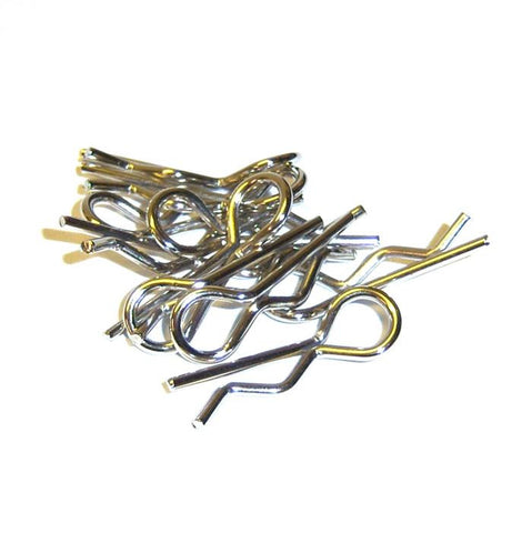 Silver Body Cover Clips Pins Secure Shell 1/10 Large 34mm Long