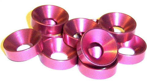 L1453 M5 5mm Countersunk Washer Alloy Aluminium Dark Pink x 10