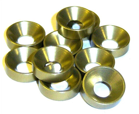 L1442 M4 4mm Countersunk Washer Alloy Aluminium Smoked Chrome / Light Brown x 10