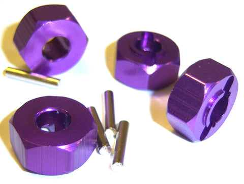 1/10 Scale 12mm Drive Wheel Hex Hub Nut Aluminium Purple x 4