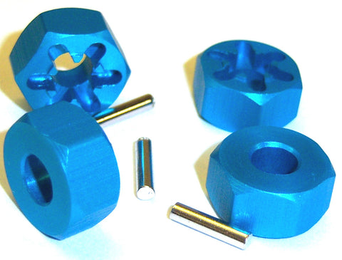 1/10 Scale 12mm Drive Wheel Hex Hub Nut Aluminium Blue x 4