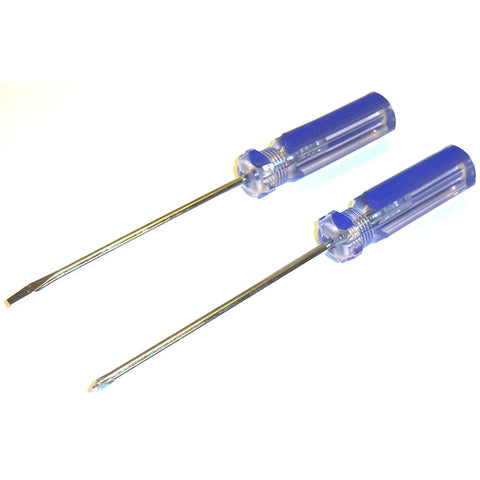 Mini Flat Head Flathead + Cross Head Screwdriver Screw Driver Blue