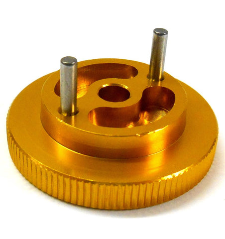 102006Y Alloy Aluminium Anodised Yellow Nitro Engine Flywheel 2 Pin 1/10 Scale