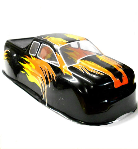 08035 10325 RC 1/10 Scale Monster Truck Body Shell Cover HSP Black Flame Uncut