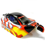 06027 10700 Off Road Nitro RC 1/10 Buggy Body Shell Black Flame Cut Ver 5