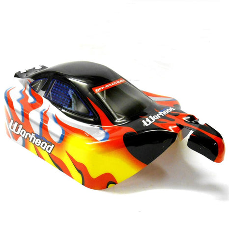 06027 10700 Off Road Nitro RC 1/10 Buggy Body Shell Black Flame Cut Ver 5