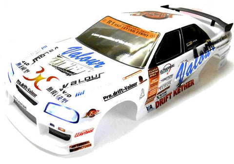 12330-W 1/10 Scale Drift Touring Car Body Cover Shell RC White Cut w Lights
