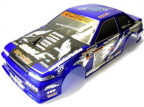 12352-BL 1/10 Scale Drift Touring Car Body Cover Shell RC Blue Cut w Lights V3