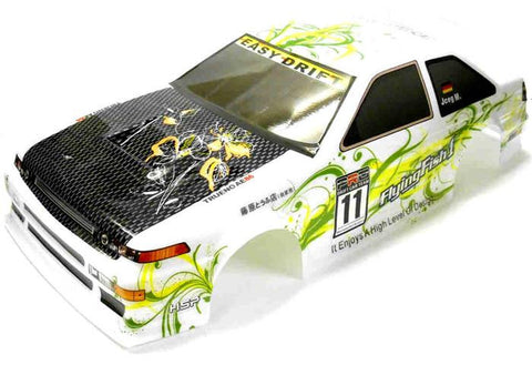 12353 1/10 Scale Drift Touring Car Body Cover Shell RC White Green Cut
