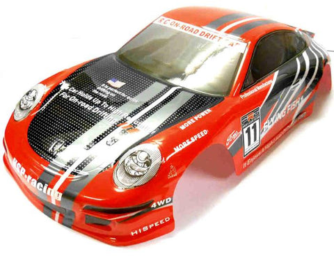 12371 1/10 Scale Drift Touring Car Body Cover Shell RC Red Cut