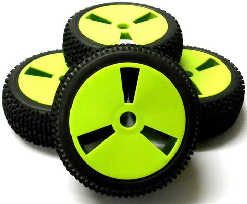 180013 1/8 Scale Off Road Buggy RC Wheels and Tyres Disc Light Green x 4