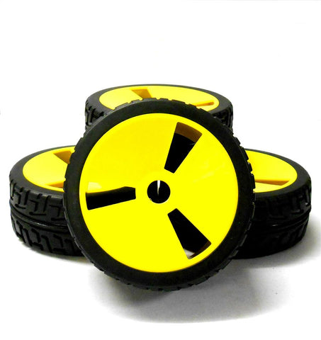 180091 1/8 Scale On Road Buggy RC Wheels and Tyres Disc Yellow x 4