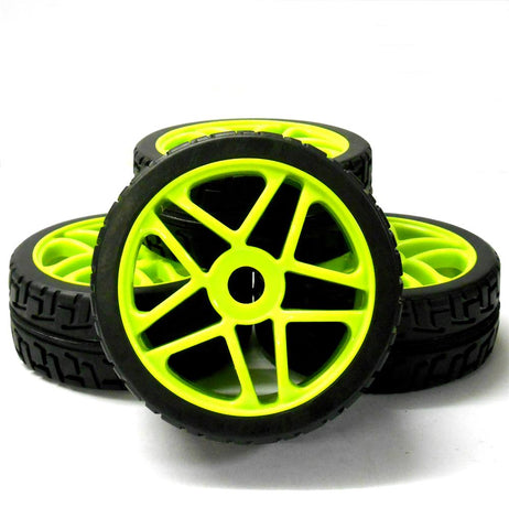 180095 1/8 Scale On Road Buggy RC Star Wheels and Tyres Light Green x 4