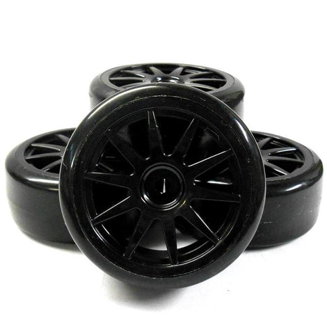 A290065 1/10 Scale On Road Hard Drift Tread Car RC Wheels Tyres 10 Spoke Black 4