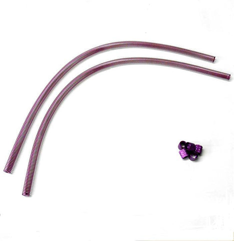 51852P Purple Fuel Line Pipe Guard Protector Spring x 2 With Washers