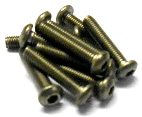 57615P 3mm x 15mm Titanium Button Head Hex Screws x 10