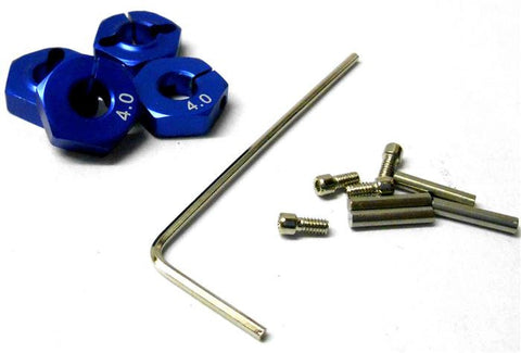 57804B 1/10 Scale RC Car M12 12mm Alloy Wheel Locking Hubs Adapter Nut Blue 4mm