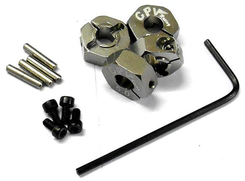 57805T 1/10 Scale RC M12 12mm Alloy Wheel Locking Hubs Adapter Nut Titanium Colour 5mm