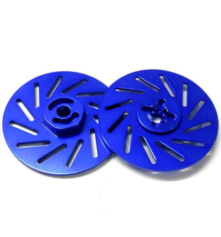 57822LB 1/10 RC M12 12mm Alloy Wheel Adaptors With Brake Disc Blue 38mm x 2