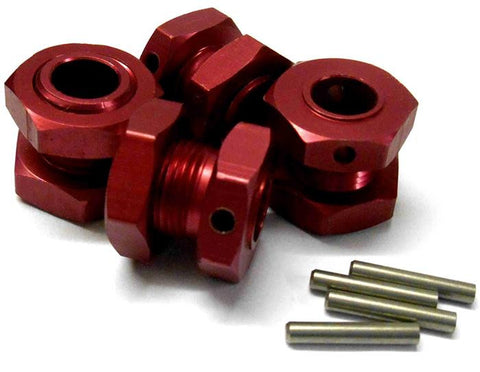 57885R 1/8 Scale RC Buggy M17 17mm Alloy Wheel Hubs Adapter Stopper Nut Pin Red