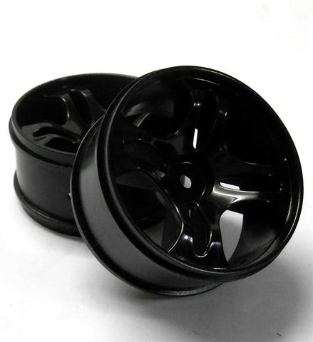 58133 1/18 Scale Wheels Only x 2 Plastic Black