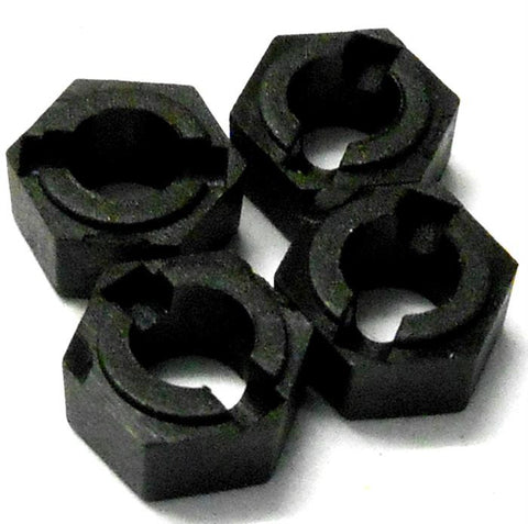 58164 Wheel Hex x 4 Black 1/18 HSP