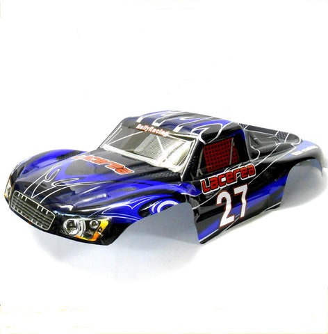 73907 1/8 Scale Body Shell Black and Blue Short Course