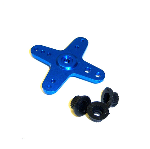 80235 1/10 or 1/8 Scale RC 4 Point Servo Horn Arm Blue 23T 24T 25T