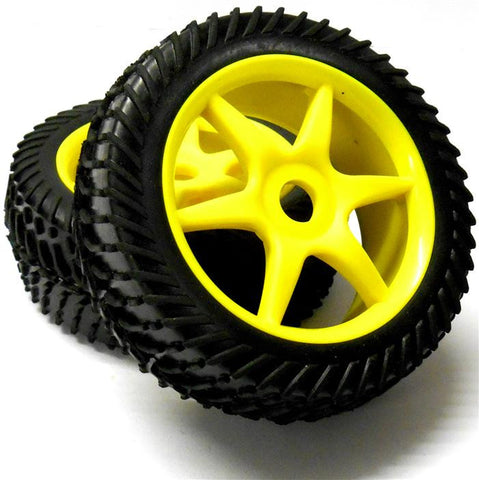 81035 1/8 Scale Off Road RC Buggy Wheels and Tyres x 2 Yellow