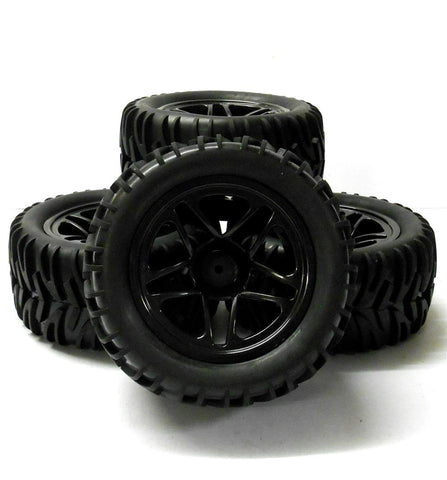 8103 1/10 Scale Monster Truck Wheel and Tyre Rim Red x 4 Star V2