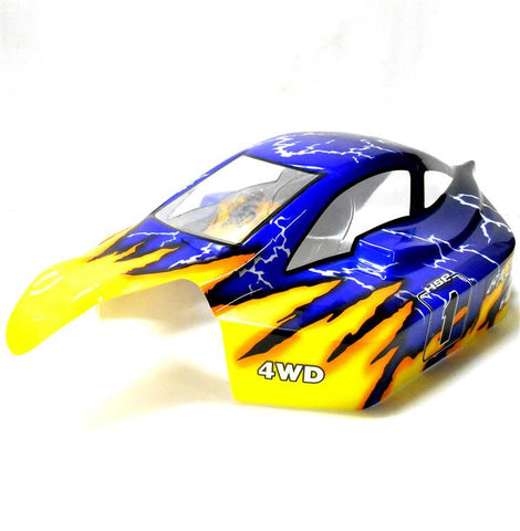 81364 Off Road Nitro RC 1/8 Scale Buggy Body Shell Yellow Blue HSP Cut Shell