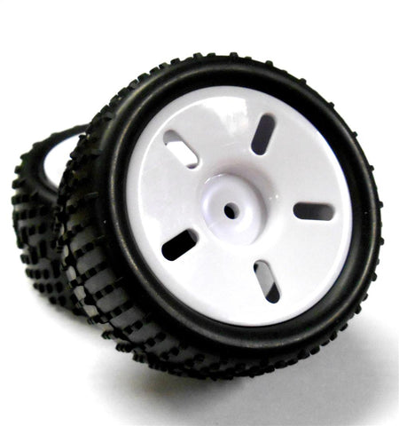 83705 1/16 Scale Plastic Off Road Wheel and Tyre Complete x 2 White