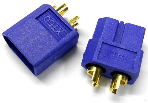 8418 RC XT60 Solid Bullet Connectors Male / Female Blue – 1 Pair