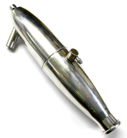 85789 1/8 Scale Single Chamber Exhaust Muffler Pipe Alloy Silver x 1