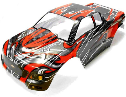 88030 RC 1/10 Scale Monster Truck Body Shell Cover HSP Red V3 Cut