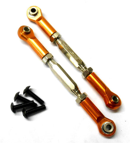 BMT0008O 1/10 Alloy Track Rods Pulling Pull Steering Arm Orange 75mm - 85mm