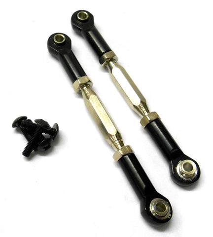 BMT0010BL 1/10 Alloy Track Rods Pulling Pull Steering Arm Black x 2 75mm - 85mm