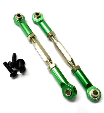 BMT0010G 1/10 Alloy Track Rods Pulling Pull Steering Arm Green x 2 75mm - 85mm