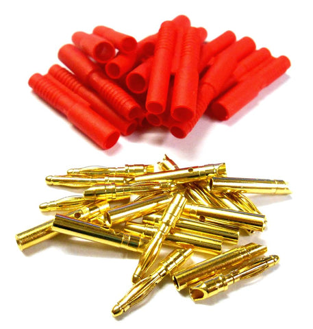 C0112 RC 2.0mm 2mm Gold Connector with Protector Housing Red x 10 Male / Female