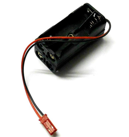 C1202-7 RC Battery Holder Case Box Pack 4 AA JST 2 Pin - Black Plastic