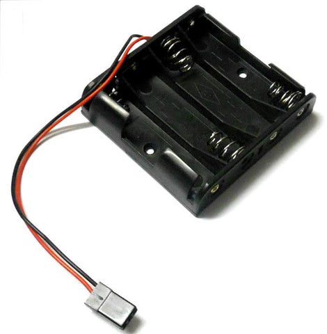 C1203-2 RC Battery Holder Case Box Pack 4 AAA JR 3 Pin - Black Plastic