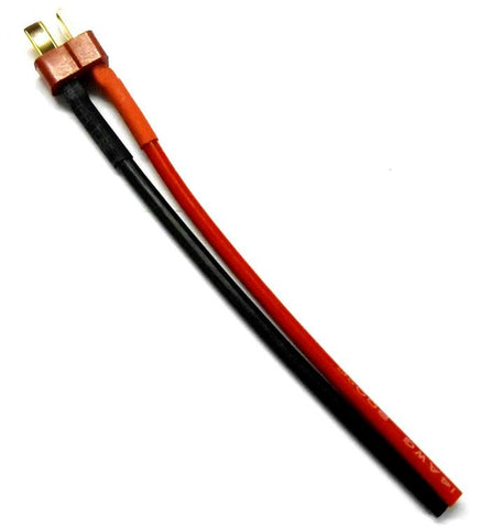 C9005M Male T-Plug with 14 AWG Battery Silicone Wire 10