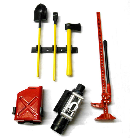 CJG030 1/10 Scale Body Shell Cover Accessories Red Jack Yellow Tool Winch Set