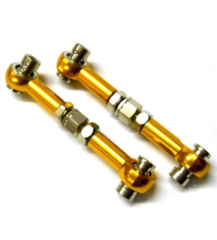 TD10081 1/10 RC Alloy Link Arm Pulling Arm Track Rods 2 Yellow 40mm - 45mm 02157