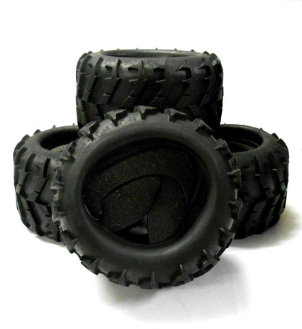 DJ-002 1/8 Scale RC Off Road Monster Truck Rubber Tyres Tire x 4 Tractor Tread