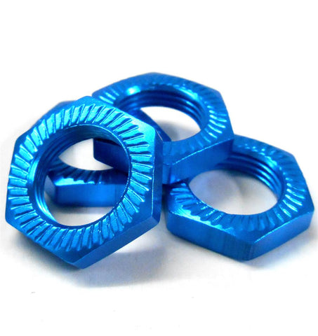 T10065NUT 1/8 RC Buggy M12 17mm Alloy Wheel Nut Only Light Blue x 4