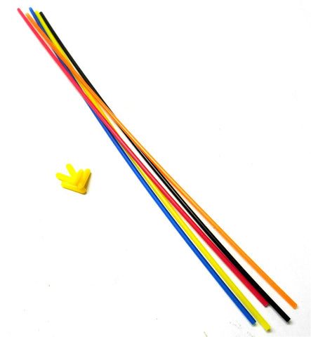 Plastic Antenna Pipe Yellow Cap Receiver Reciver Aerial Tube Mixed x 5 300mm Long