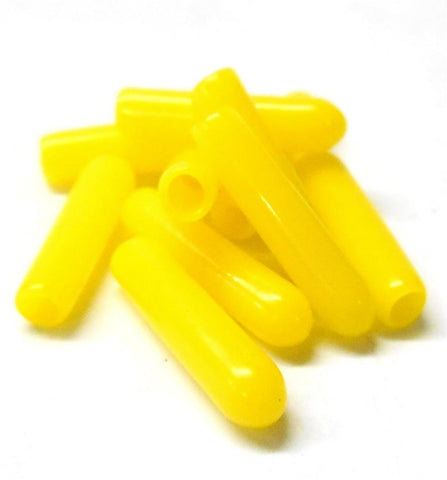 Rubber Receiver Reciver Antenna Aerial Pipe Tube Caps Hat x 10 Yellow