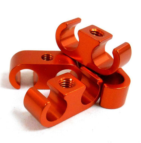 FH 001OR 1.10 1.8 Scale Fuel Pipe Line Tube Holder Alloy Orange x 4